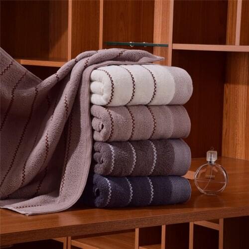 Pure Cotton Bath Towel Towels Bathroom Wavy Lines Adult Men Women Home Lovers Couple Soft Highly Absorbent Comfortable