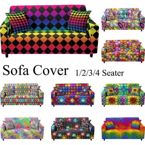 Geometric Sofa Cover For Living Room Elastic Sofa Cover L Shaped Sectional Couch Cover Corner Sofa Slipcover Copridivano 1-4Seat