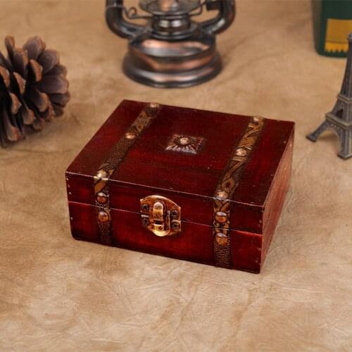 Wooden Jewelry Storage Box Handmade Trinket Vintage Treasure Portable Case Organizer Jewelry Display Decorative Travel