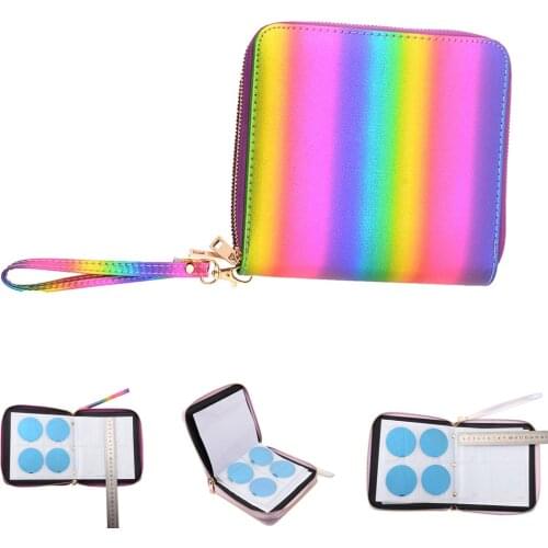 120slots Nail Art Stamp Plate Stamping Plates Holder Storage Bag Colorful Simple practical PU Leather Cases Stamp Bag Organizer