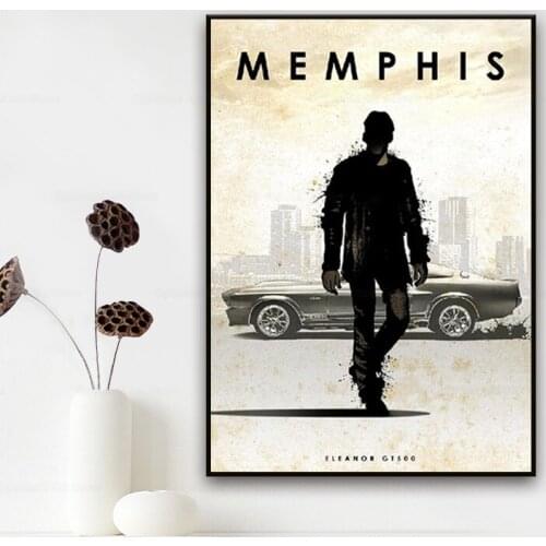 Eleanor - 1967 Shelby Mustang GT 500. 7 litre, 550 HP, ... Movie Car Art Canvas Poster Prints Home Wall Decor Painting