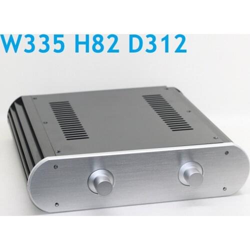 Heat Sink Power Amplifier Supply Chassis DIY Tube Amplifier Housing Class A Aluminum Case W335 H82 D312 Preamp Headphone Amp