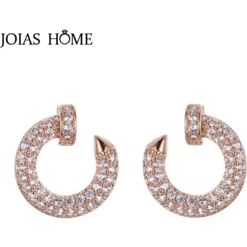 JoiasHome Earrings for Women Silver 925 Jewelry With Gemstone Korean Style Temperament Nail Design Ear Studs Female Party Gift