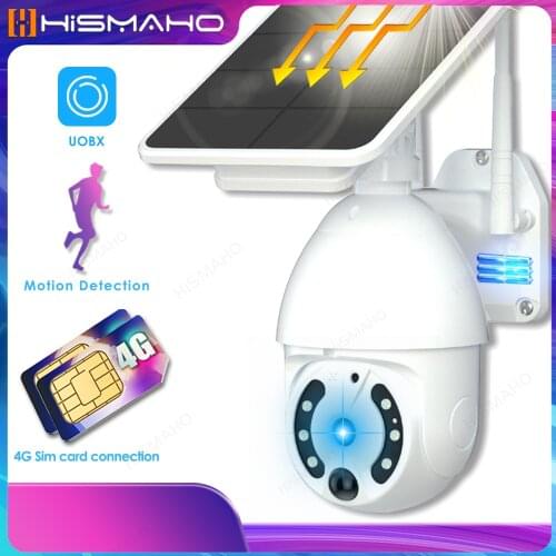 Surveillance Camera CCTV camera of Solar Security Camera WiFi Camera with Solar Panel Rechargeable Battery PIR Motion Alarm