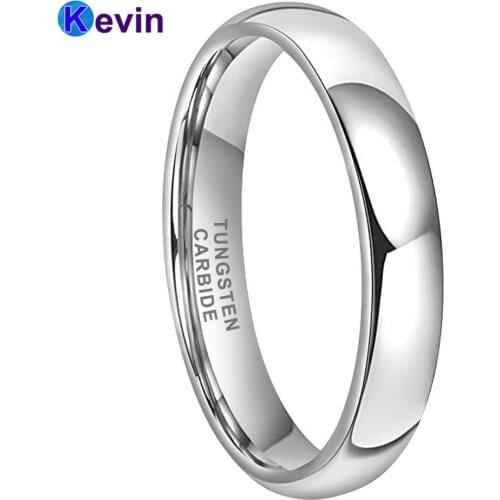 Women Wedding Band Tungsten Ring 4MM With High Polished And Comfort Fit