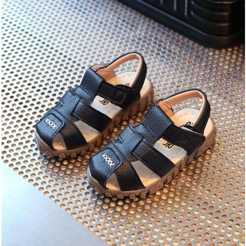 Leather sandals boys 2020 100% soft leather in summer the new boys and girls children beach shoes kids sport sandals princess