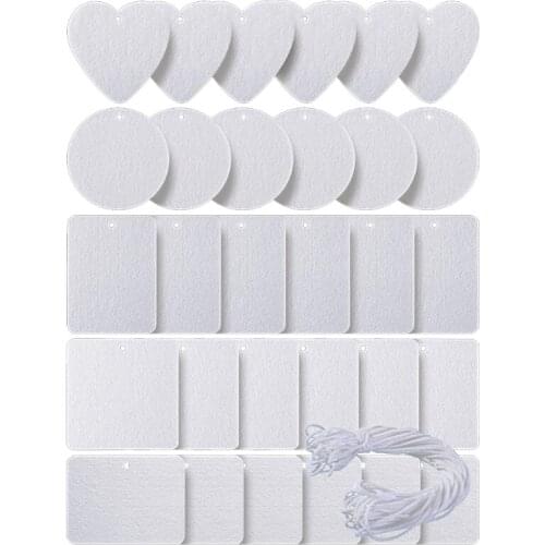 L5YD 30 Pcs Sublimation Blank Air Freshener Sheets with Elastic Cord Felt Key Chain