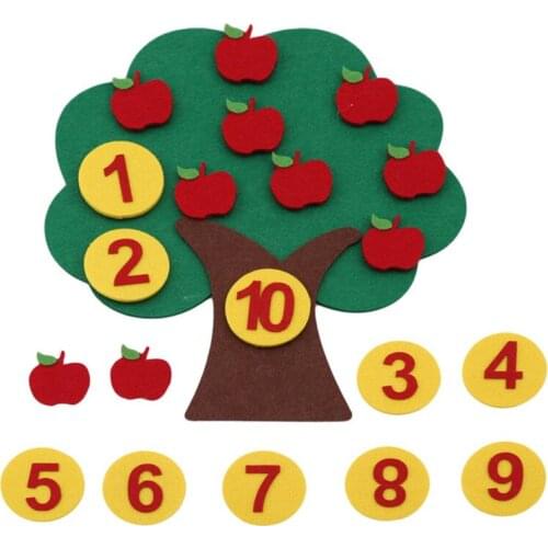 Montessori Math Toy Apple Trees Teach kids development Intelligence Kindergarten Diy Weave Cloth Early Learning Education Toy