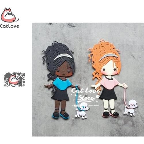 Catlove Walk the dog Metal Cutting Dies Scrapbooking Mold Knife Stencil Die Cuts Card Making Craft Embossing New Dies For 2020