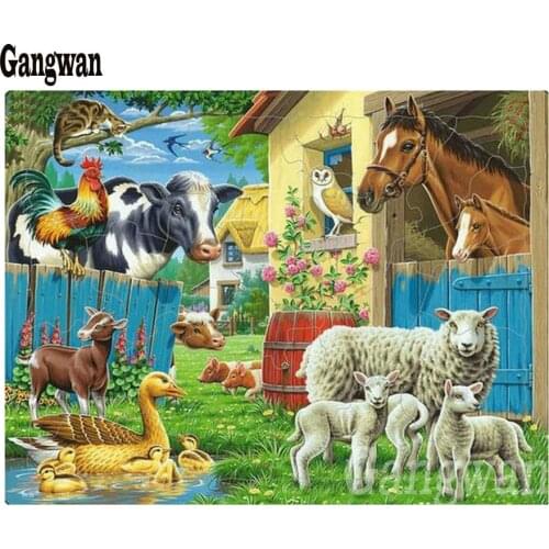 Farm animals Diamond Painting cow/horse/sheep/duck Full Square Drill 5D DIY Diamond Embroidery Cross Stitch 3d Rhinestone Mosaic