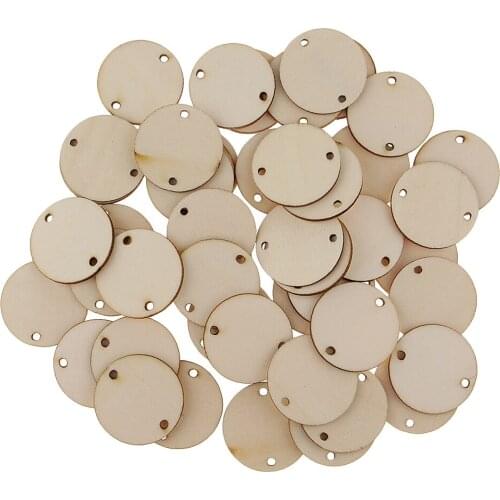 50 Pcs Unfinished Predrilled Round Log Discs Decoration Hanging 35 X 2 Mm