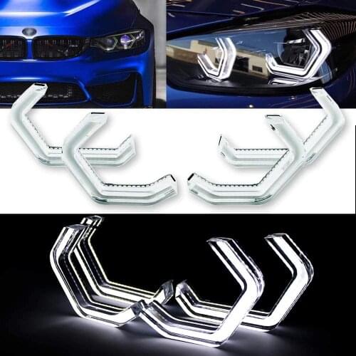 New Angel Eyes light M4 STYLE for bmw Headlight Angel Eyes Retrofit 2/3/4/5 Series CRYSTAL ICONIC STYLE LED angel eye