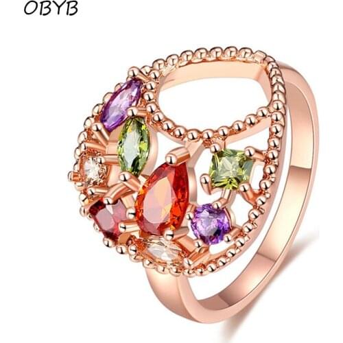 OBYB Rings With Cubic Zirkonia For Women