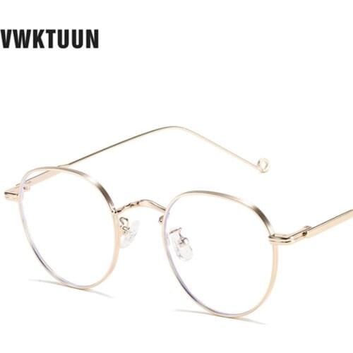 VWKTUUN Glasses Frames Women Men Myopia Eye Glasses 2020 Blue Light Blocking Glasses Round Metal Frame Reading Computer Glasses