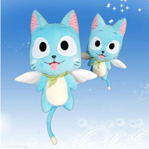 30/40/56cm Anime Fairy Tail Plush Toy Kawaii Happy Blue Cat Soft Stuffed Animals Toys Model Doll Toy For Kids Girls Gifts