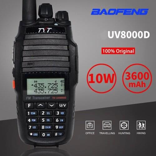 10km TYT TH-UV8000D Walkie Talkie Amateur VHF UHF Dual Band 10W Two Way Radio Handheld Transceiver CB Ham Radios with Earphone
