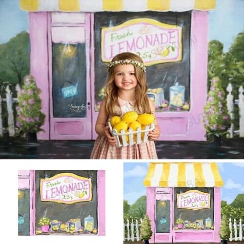 Lemon Fruit Store Photography Background Decorations Birthday Girl Party Banner Baby Backdrop Photophone Photocall Photo Studio