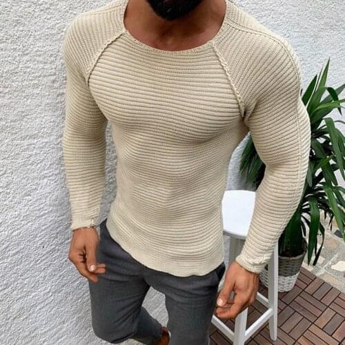 Pullover Men O-neck Solid Color Long Sleeve Warm Slim Sweaters Men Mens Sweater Pull Male Clothing
