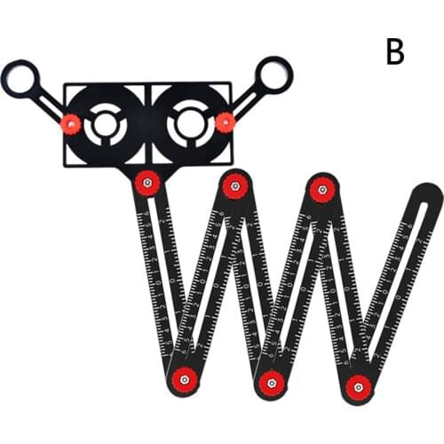 Adjustable Ceramic Tile Hole Locator Folding Ruler Multi Angle Ruler Drill Guide Woodworking Gauge Slide Ruler Measuring Tools