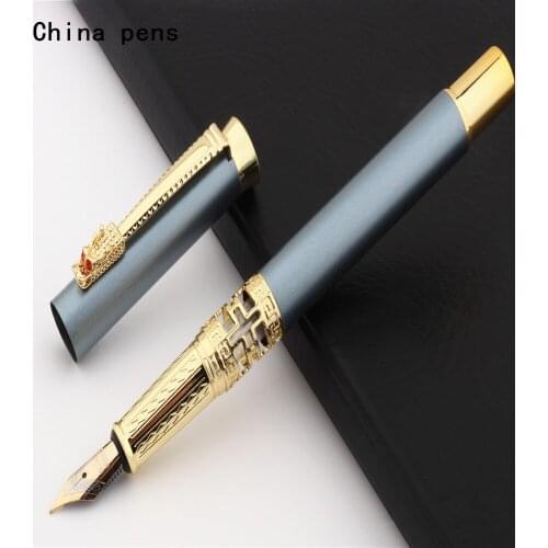 Luxury quality 7065 Blue body Business office Fountain Pen student School Stationery Supplies ink pens