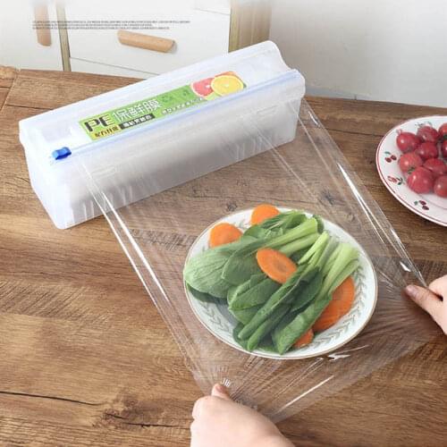 Cling Film Roll Holder Food Wrap Dispenser Adjustable Preservation Clings Film Storage Plastic Box Kitchen Accessories Tool