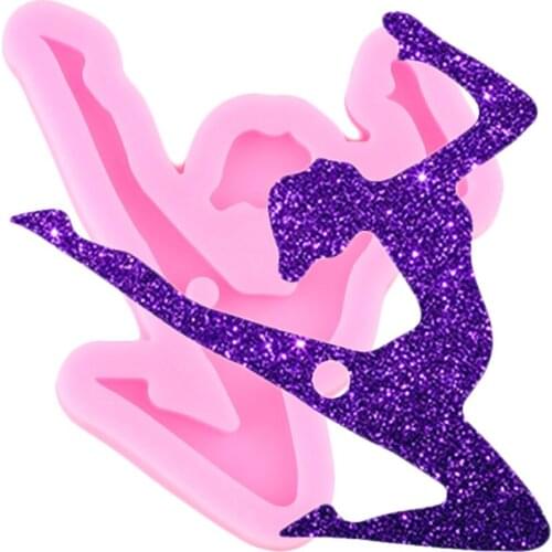 Super Glossy Dancer Keychain Silicone Mold Ballet Girl Epoxy Craft Resin Molds DIY Handmade Polymer Clay Jewelry Pendant Mould