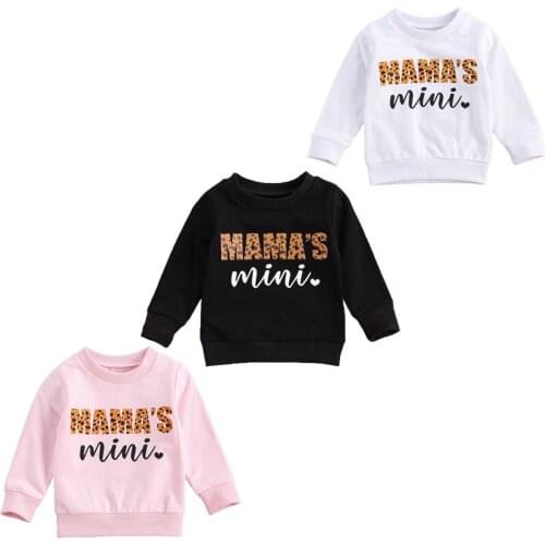 Citgeett Autumn 6M-3T Newborn Baby Girls Boys Sweatshirt Leopard Letter Print Long Sleeve Pullover Spring Tops