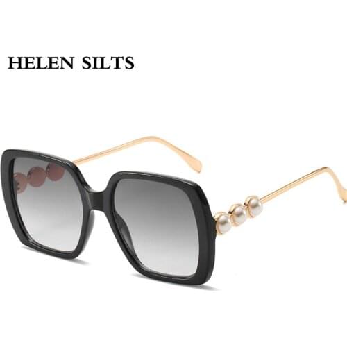 Vintage Square Sunglasses Women Fashion Pearl Decoration Candy Color Sun Glasses Female Big Frames Retro Punk Eyewear UV400 H191