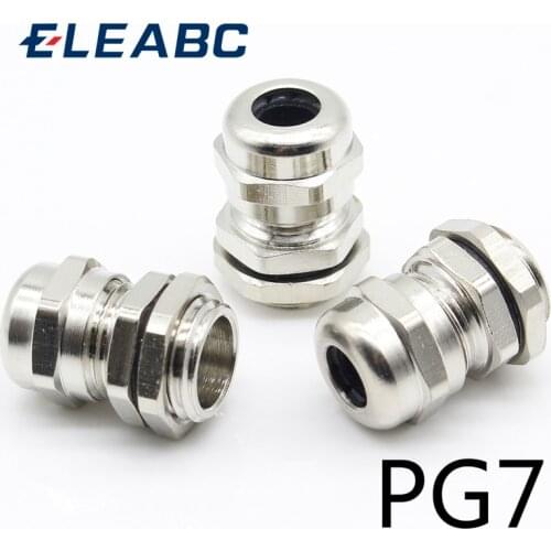 3 Pcs Stainless Steel PG7 3.0-6.5mm Waterproof Connector Cable Gland