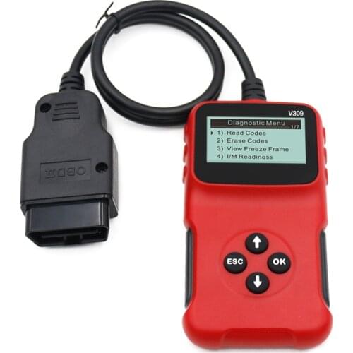 High Quality V309 OBD2 Code Reader supports 9 protocols and 5 languages Auto fault detector diagnostic tool OBD 2 V309 free ship