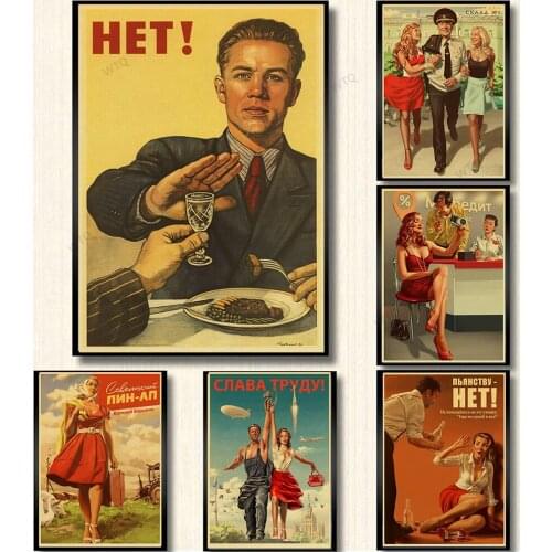 WTQ Canvas Painting Stalin USSR CCCP One Piece Retro Poster Wall Decor Wall Art Picture for Living Room Decoration Home Deco