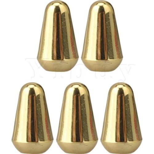 Yibuy 5 Pack Electric Guitar Plastic Slot Type Toggle Switch Tips 5 Way Golden