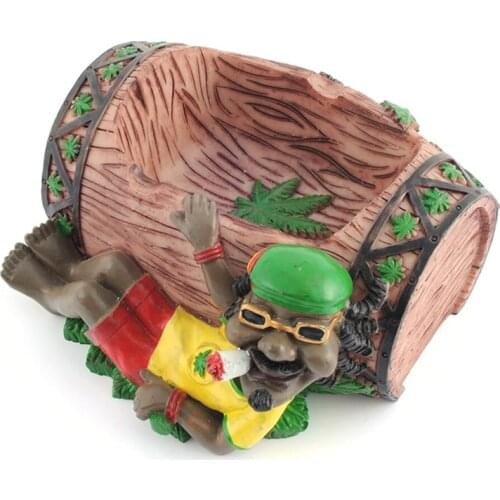 Funny Resin Cigarette Ashtray Crafts Decoration Gift for Men Jamaican Style Cigar Ashtrays Smoke Accesoires Ciggarettes Case