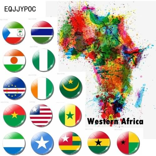 West Africa Mini Fridge Magnet Souvenir Country Flag Mauritania Senegal Gambia Mali Burkina Faso Guinea Guinea-Bissau Cape Verde