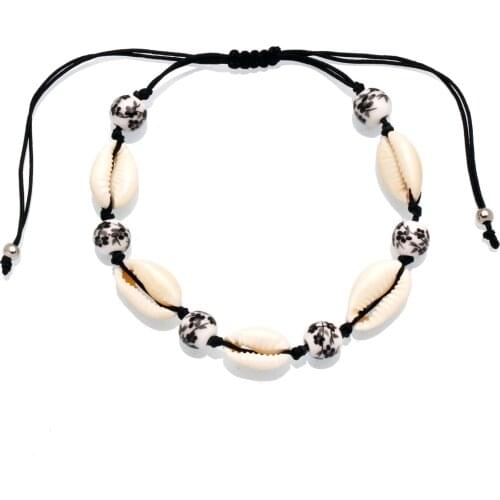 Cowrie Seashell Ceramic Bead Handcrafted Anklet Women Girl 2020 New Fashion Shells String Surf Summer Beach Jewelry Present