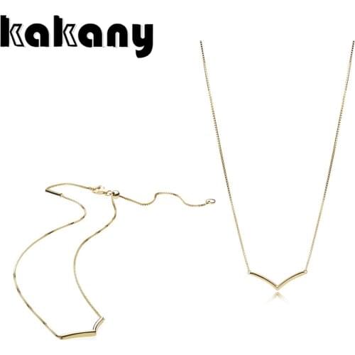 KAKANY 2019 Spring New Fashion Shiny Blessing Rose Gold Necklace Original S925 Sterling Silver Jewelry Ladies Accessories