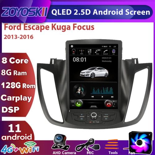 ZOYOSKII Android 10 10.4" IPS vertical screen car gps multimedia radio navigation player for Ford escape kuga 2013-2016 C-max