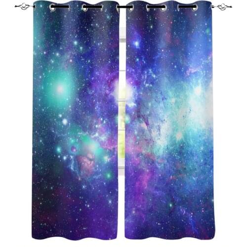 Starry Sky Universe Stars Blackout Curtains For Living Room Bedroom Window Treatment Blinds Drapes Kitchen Curtains
