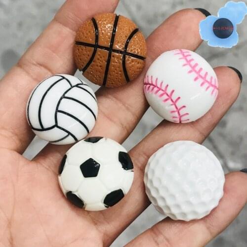 1pcs 3D Baseball Football Kids Resin Shoes Accessories Shoe Decorations Fit Croc Jibz Charm Boys Birthday Presents