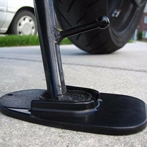 1pc Black Universal Motorcycle Plastic Side Stand Moto Non-slip Bike Kickstand Pad Base Extension Foot Plate Support Side M5V7