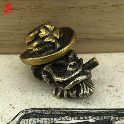 1PC Retro Brass Skull Paracord Knife Beads EDC Keychain Pendant Paracord Bead
