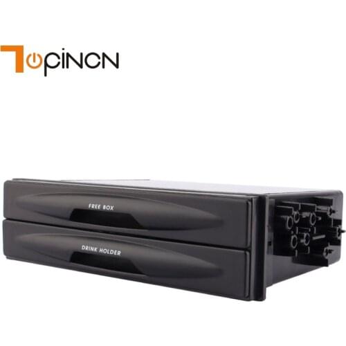 2 In 1 Universal Auto Car Seat Crevice Plastic Storage Box Double Din Pocket Radio Multifunction Car Organizer Drink Cup Holder