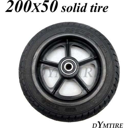 200x50 Wheel Solid Tire with Plastic Rim for Mini Electric Scooter 8x2 Inch Explosion Proof Tubeless Tyre Accessories