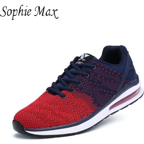2016 sophie max autumn flying fabric air cushion mesh breathable anti-slippery hard-wearing men running shoes 900037