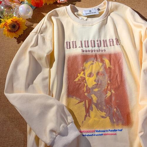 2021 Cotton Sweatshirts Vintage Goth Hip Hop Graphic Crewneck Sweatshirt Autumn Winter Clothes O-neck Long Sleeve Tops Fashion