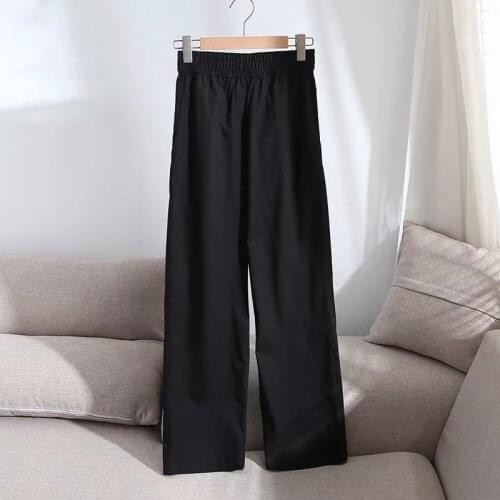 Dave&Di 2021 Summer England SImple Fashion Pants Women Pantalones Mujer Pantalon Femme Poplin Casua Loose Trousers Women