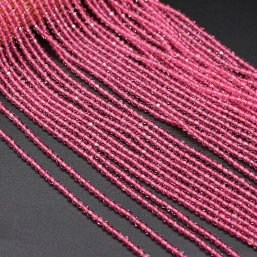 2021 Pink Spinels Stone Beads Round Shape Natural Stone Beaded for Jewelry Making DIY Bracelet Necklace Wholesale 3mm