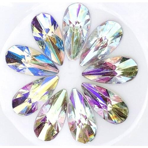 25PCS 9*18mm Pear Acrylic Rhinestone Craft/Clothes Decoration Handmade Diy