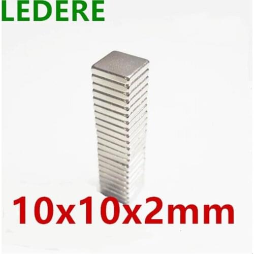 50-1000pcs 10x10x2 mm Super Powerful Strong Rare Earth Block NdFeB Magnet 10x10x2 Neodymium N35 Magnets 10*10*2 10mm 2mm