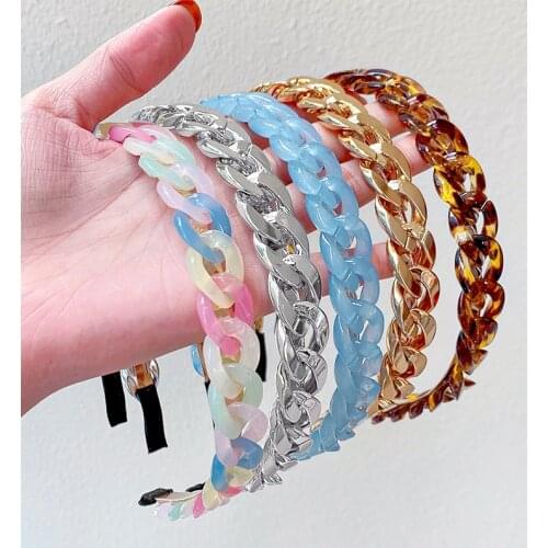 Acrylic Women Headband Colorful Hairband Woman Hair Hoop Hair Accessories Girls Hair Hoop Summer Headbands For Women Bezel 2021